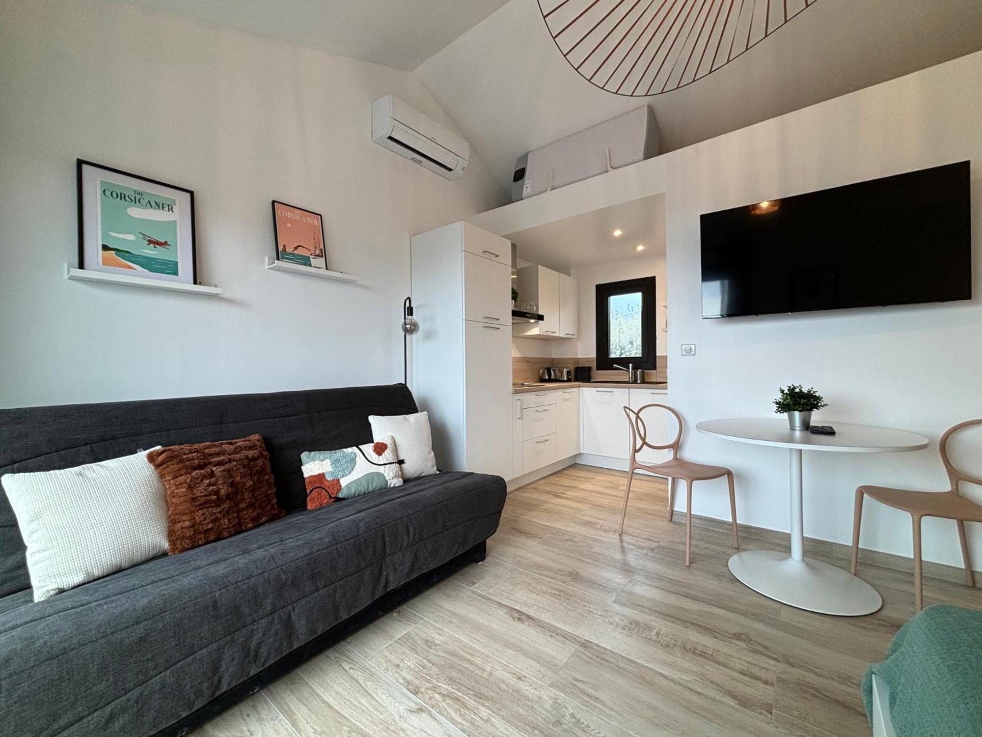 Studio Vue Mer A Porticcio Piscine Et Parking Exterior foto