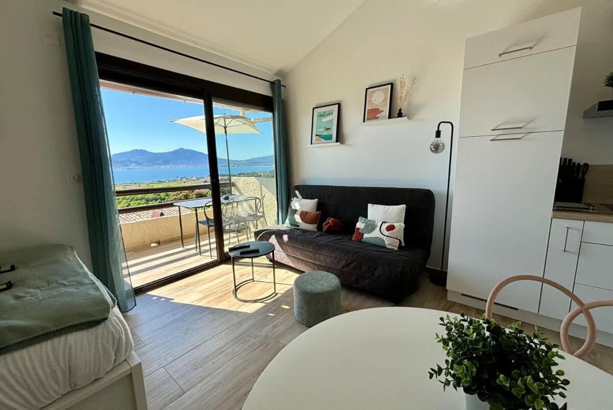 Studio Vue Mer A Porticcio Piscine Et Parking Exterior foto