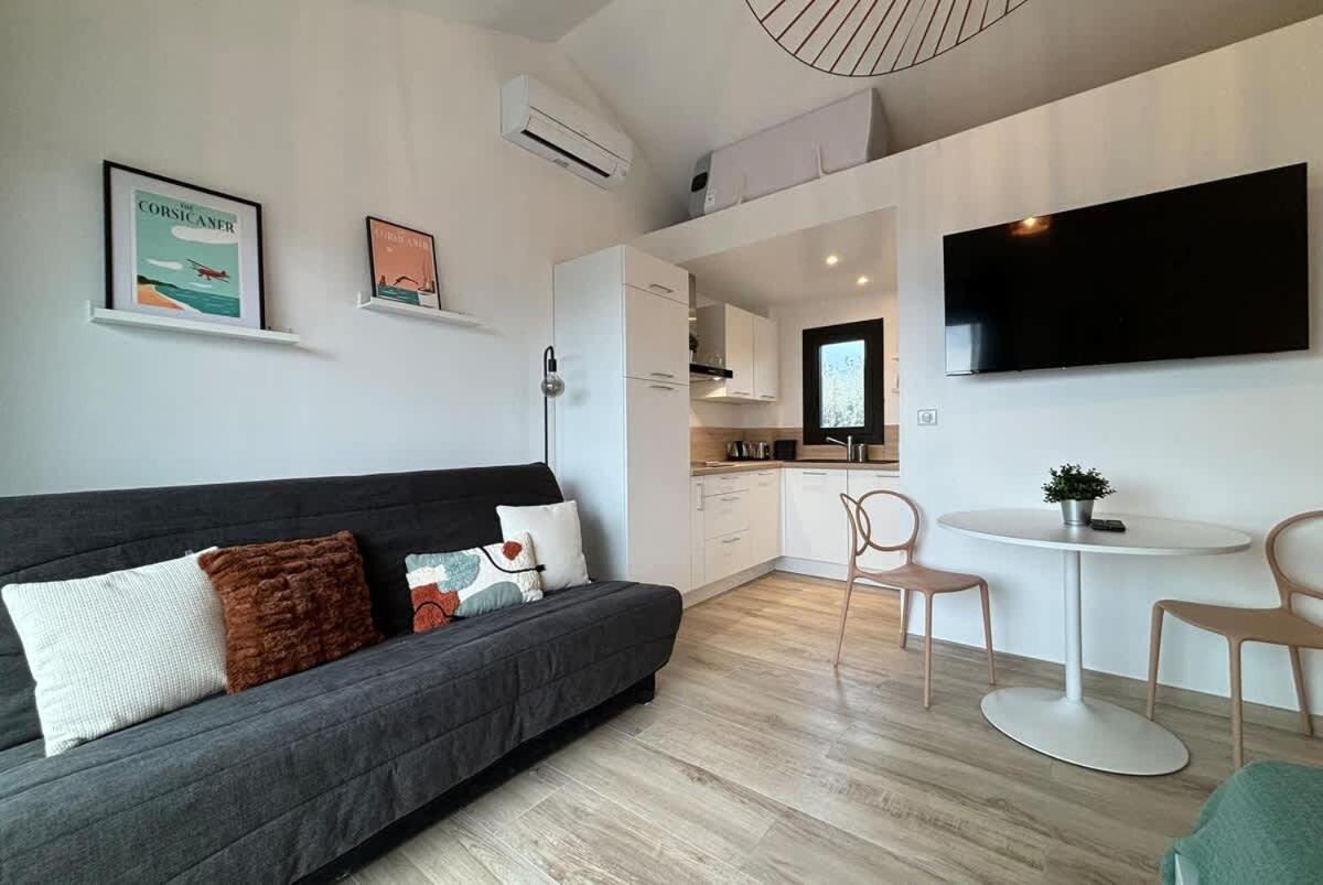 Studio Vue Mer A Porticcio Piscine Et Parking Exterior foto